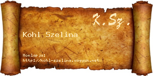 Kohl Szelina névjegykártya